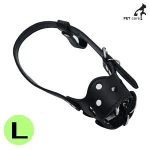 애완견 가죽 반려견입마개 블랙 L 입마개 (WFJ7TNC)
