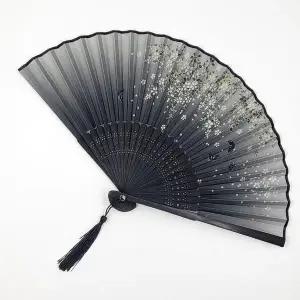 이자카야 일본 접이식 수채화부채(블랙 나비) (WFK9ROT)