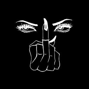 루보식 성격 자동차 스티커 눈 소녀 PVC 데칼 장식 창의력 여자 중간 손가락 노트북 등