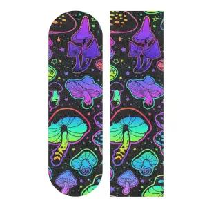 SDMKA 사이키델릭 버섯 스케이트보드 그립 테이프 9인치 x 33인치 버블 프리 방수 시트 미끄럼 방지