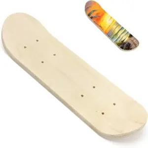 DIY 빈 스케이트보드 데크 양면 미완성 메이플 보드 아트 페인팅 및 창의성을 위한 16.92 X 4.92 인치