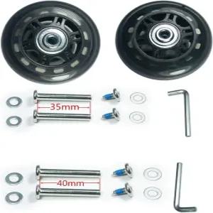 GSHFIMSH 블랙앤클리어 2 휠 세트 75mm 내마모성 수하물 캐리어 교체 /ABEC 6mm 608zz 스케이트 인라인