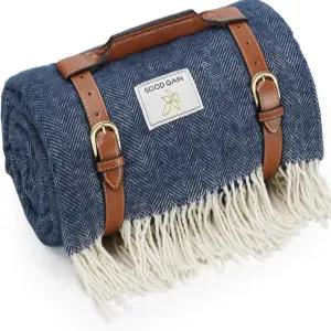 G GOOD 게인 방수 피크닉 담요 - 초대형 야외 접이식 PU 손잡이가 있는 비치 하이킹 캠핑 잔디 공원 잔디를