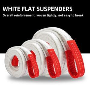 내마모성 산업용 리프팅 벨트  흰색 플랫 트레일러 슬링 크레인  호이스팅 화워터 폴리에스테르  2T x 1M