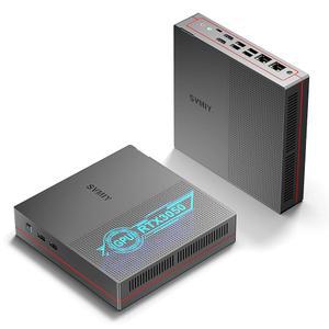 SVMIY HI3 미니 게이밍 PC, RTX 3050, i9 13900HK(14C / 20T, 최대 5.4GHz), 32GB DDR5 RAM 1TB SSD, 게임용 GPU가 탑재된 비디오 편집 데스크톱 컴퓨터, 듀얼 LAN, WIFI6 AX, 스몰 폼 팩터 스트림 PC