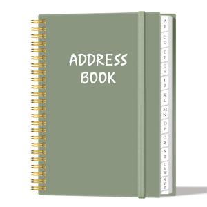 [미국배송] 알파벳 탭이 있는 주소록 - 주소 연락처가 A5 전화 및 주소록 특별 날짜 전화 생일 인터넷 로그인 비밀번호 6.2인치 X 8.5인치 녹색