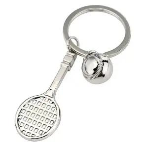 고품질 테니스 열쇠고리 금속 키체인 키링 라켓 공 액세서리 (WFK9FI9)