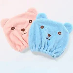 곰돌이 캐릭터 드라이 타올 극세사 흡수력 머리수건 (WFK9F85)