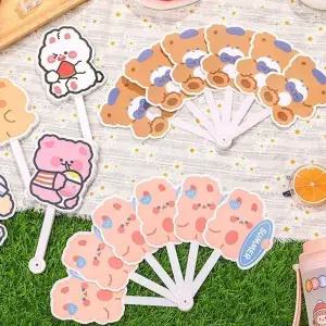 고품질 동물 캐릭터 접이식 손부채 휴대용 미니부채 여름 (WFK9FLD)