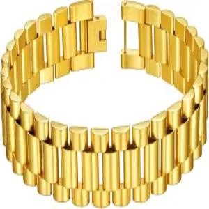 체인하우스 남성 손목밴드 ID 팔찌 스테인리스 스틸/18K 골드/블랙 메탈 도금 개인 맞춤형 조각 청키 뱅글