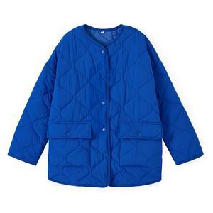 노카라 퀼팅 여자 경량 1 누빔 코발트블루 07522054 점퍼 루즈핏 패딩 XS