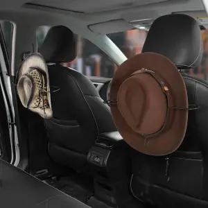 진시마에 자동차 모자 선반 정리용 시트 카우보이 홀더 리어 수납 옷걸이 카시트 액세서리 블랙 2팩