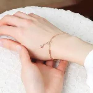 14K GOLD 로즈골드 돌고래 펜던트 클립 체인 금 팔찌 W9A2269