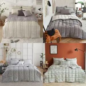 겨울 극세사 피치스킨 침구 스트라이프 스몰체크 SS Q W9AC404