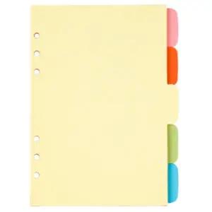 B5 인덱스속지 리필속지 종이 컬러 리필 내지 문서철 바인더 노트 분류 간지 5컬러 1세트