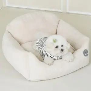 강아지 포근실속한 범퍼 사각 쿠션 크림아이보리 대형 1P