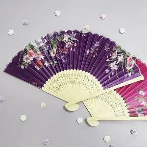 실크 꽃부채 접이식 (WFKB466)