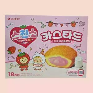 롯데 스친소 카스타드 스트로베리 요거트 378g