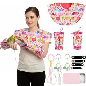 PEOT SSHEE 핑크 새 앵무새 망토 훈련 도구 키트 Poup Guard 손목 스트랩 2개 목줄 훈련용 호루라기 간식