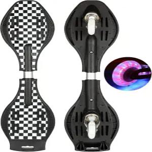 심캣 캐스터 보드 360도 캐스터와 조명 휠이 있는 스케이트보드 청소년 및 경량 내구성 트위스트보드