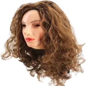 헨규토이마스크 리얼리스틱 라텍스 여성 마스크 셀러브리티 얼굴 고무 마스크와 가발 할로윈 크리스마스