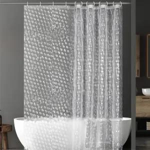 반투명 PEVA 물방울 샤워 커튼 호텔 곰팡이방지 칸막이 원룸 목욕 욕실용