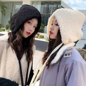 전체 뽀글이 귀여운 여성 겨울 캐주얼 외출 패션 끈 방한 모자