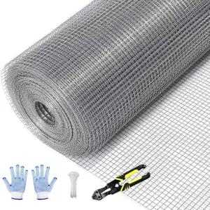 통모 24인치 x 100인치 철물 천 1인치 메쉬 아연 도금 닭 철망 19게이지 용접 정원 토끼/오리/닭장용