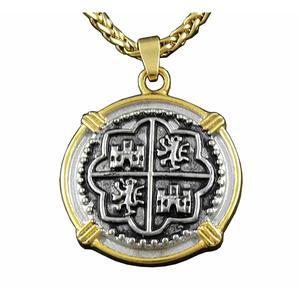 사냥꾼 팔색조 스페인 보물 동전 펜던트 + 체인 목걸이