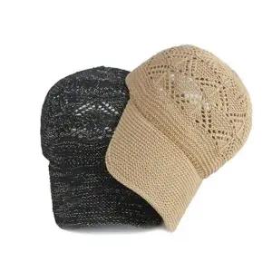 여자 여름 외출 패션 니트 짜임 펀칭 모자 볼캡