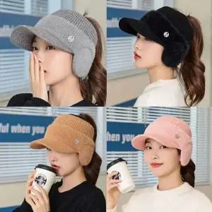30대 40대 여자 겨울 패션 모자 귀마개 니트 선캡