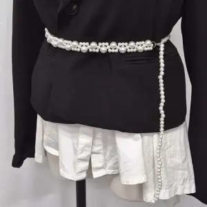 레이어드 진주 캐주얼 여자벨트 악세서리 필수템