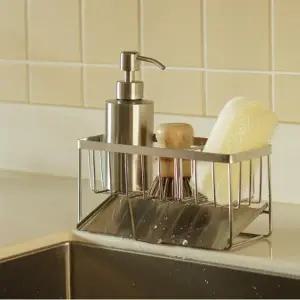 수세미거치대 올 스텐304 자동 물빠짐 싱크대선반 설거지받침대