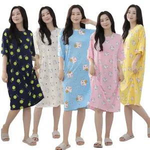 여성 쿨 냉감 아이스 반팔 원피스 잠옷 빅사이즈 ops 여성잠옷 여름잠옷