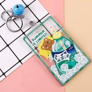 캐릭터 카드케이스 방을 키링 카드 신분증 커버 홀더 (WFKBRNF)