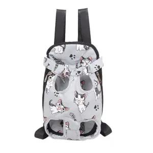고양이 일러스트 앞가슴 멀티 백팩 강아지 반려동물 이동가방 (WFKBAKV)