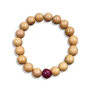 [하프클럽/]우드 염주 팔찌 복숭아 나무 목걸이 편안한 경면 액세서리 자연