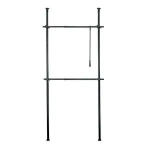 [하프클럽/]기둥형 천장부착 다용도 옷걸이 블랙 트니 행거 제품