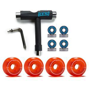 [CCS] 스케이트보드 휠 | 52mm 4개 세트 블루 스틸 베어링 ABEC 7 스케이트 도구