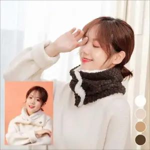 겨울 목도리 포근한 방한용품 4컬러 여자 넥워머 목토시 버튼 퍼