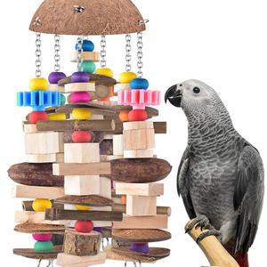카투모 새 장난감, 마카우 중대형 새를 위한 대형 앵무새 아프리카 회색 나무 씹기 장난감