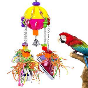 로퍼데브 버드 토이, 앵무새 당길 수 있는 컬러풀 츄 스니커즈 아크릴 스틱 토이용 아마존 미니 마코 아프리카 그레이 칵테일, 러브버드 패럿 엑렉투스(핑크와 옐로우)