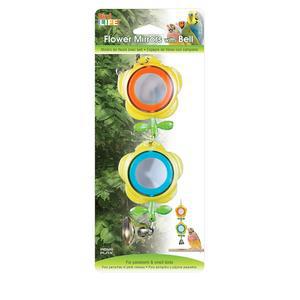 종이 달린 펜-플랙스 플라워 미러 | 잉꼬, 코카티엘, 핀치, 작은 새들 케이지용 장난감 (BA1714)