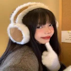 러블리 3컬러 겨울 실용적인 방한템 접이식 토끼털 귀마개
