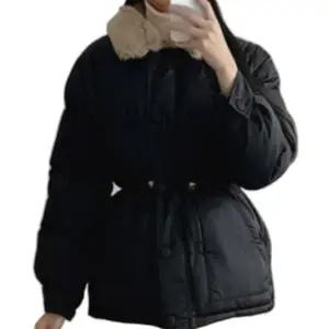 여성 여자 겨울 허리스트링 퍼카라 하프 패딩 점퍼 아우터 3color