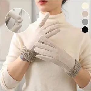 겨울 터치장갑 보온 여자 니트 캐주얼 시보리 4컬러 정장