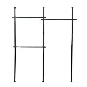 [하프클럽/]기둥형 옷걸이 천장행거 블랙 수납 행거 코너형