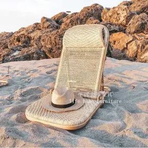 썬베드 라탄 접이식 의자 비치 휴대용 야외