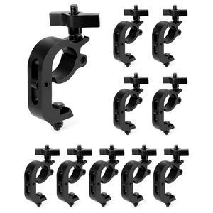 [미국배송] QWORK 헤비 듀티 트러스 클램프 스테이지 라이트 트리거 클램프 10팩 330파운드. 알루미늄 고정 장치 DJ 클립 1.89-2.0인치. 트러스 파 무빙 헤드 빔 라이트 블랙