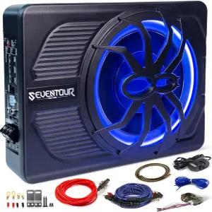 10인치 업그레이드 800W 슬림 언더시트 전동차 서브우퍼 증폭기 앰프 콤보 패키지에 내장된 카/트럭 오디오